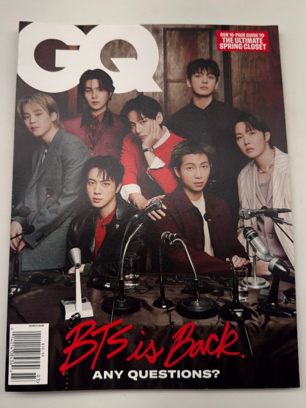 BTS US GQ Magazine March 2026 Bangtan Boys, K-Pop, Jung Kook, Suga, Jimin, V